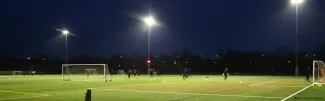 Outdoor lighting on artificial turf